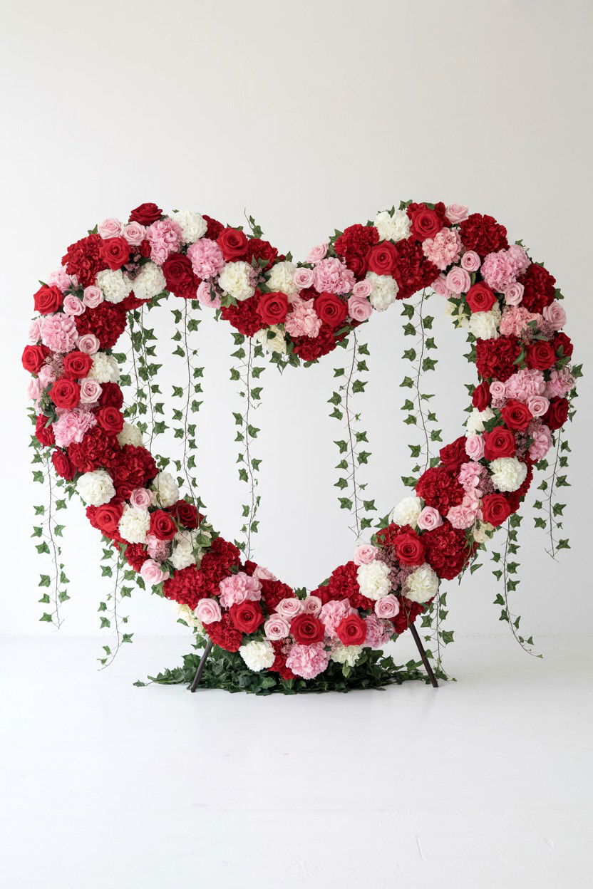 Heart Shaped Floral Arch - 25 Valentine's Day Reception Ideas