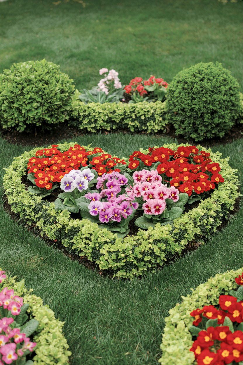 Heart Shaped Flower Bed - 25 Valentine's Day Garden Ideas