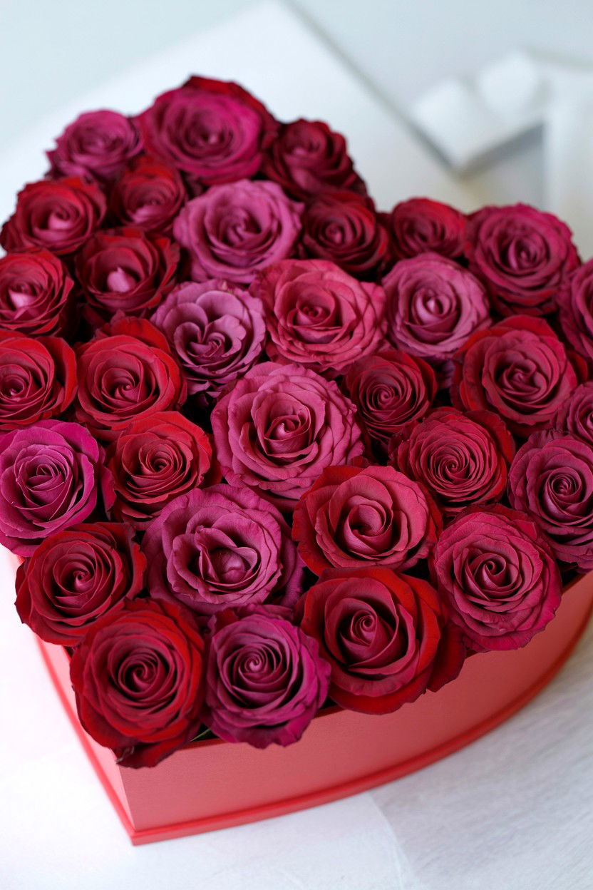 Heart Shaped Flower Box - 25 Valentine's Day Flower Box Ideas