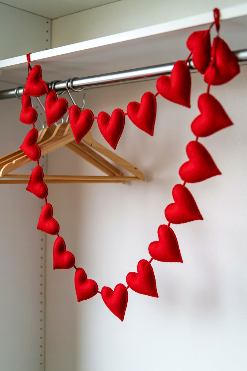 Heart Shaped Garland - 25 Valentine's Day Closet Surprise Ideas