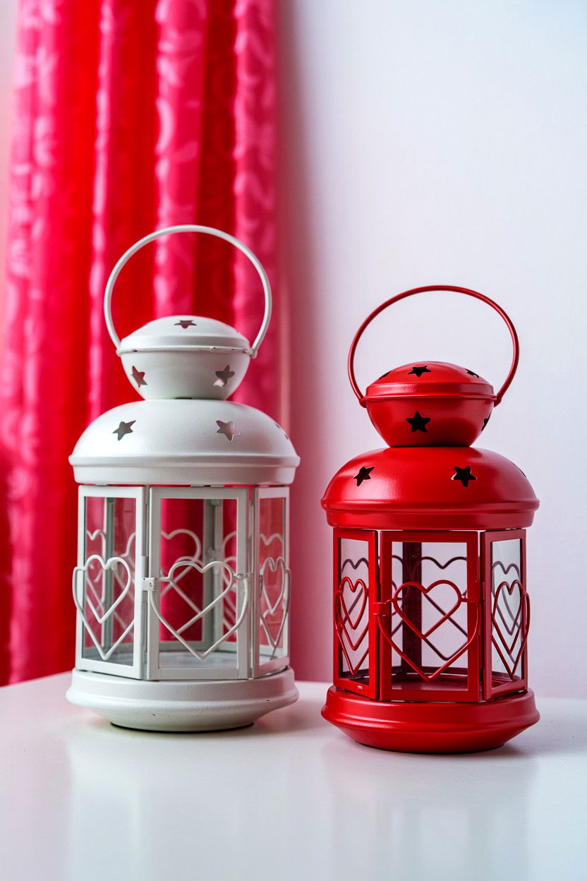 Heart Shaped Lanterns - 25 Valentine's Day Heart Decorations