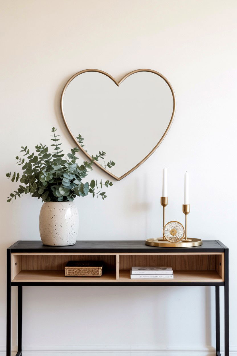 Heart Shaped Mirror - 25 Modern Valentine's Day Decor Ideas