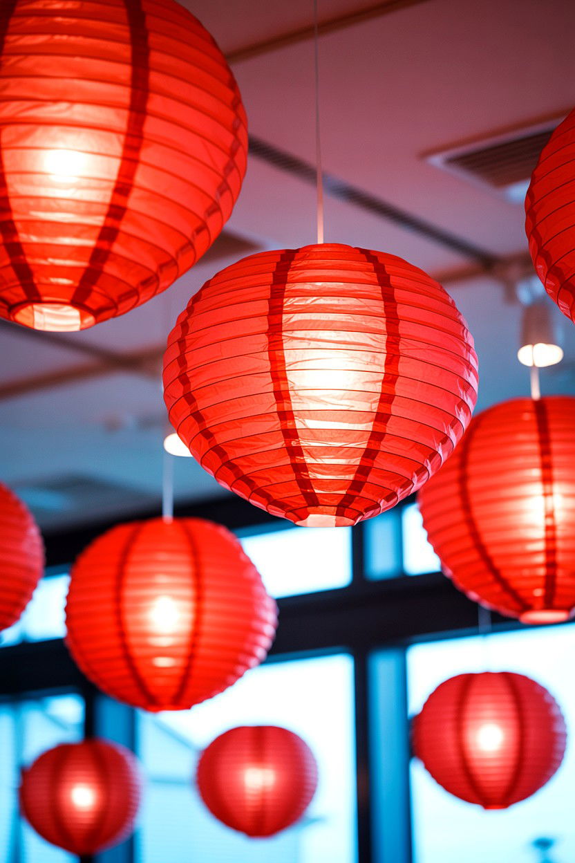 Heart Shaped Paper Lanterns - 25 Valentine's Day Tissue Paper Ideas