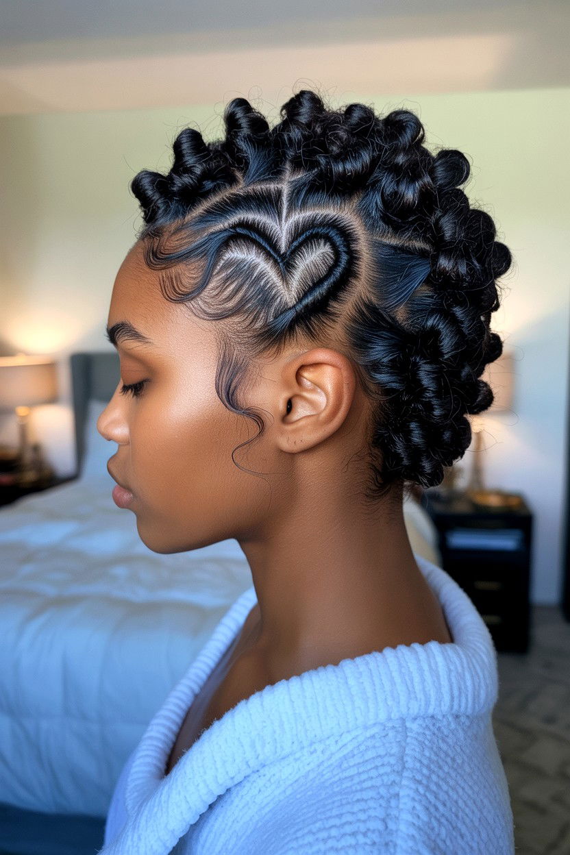 Heart Shaped Part - 25 Valentine's Day Natural Hair Ideas