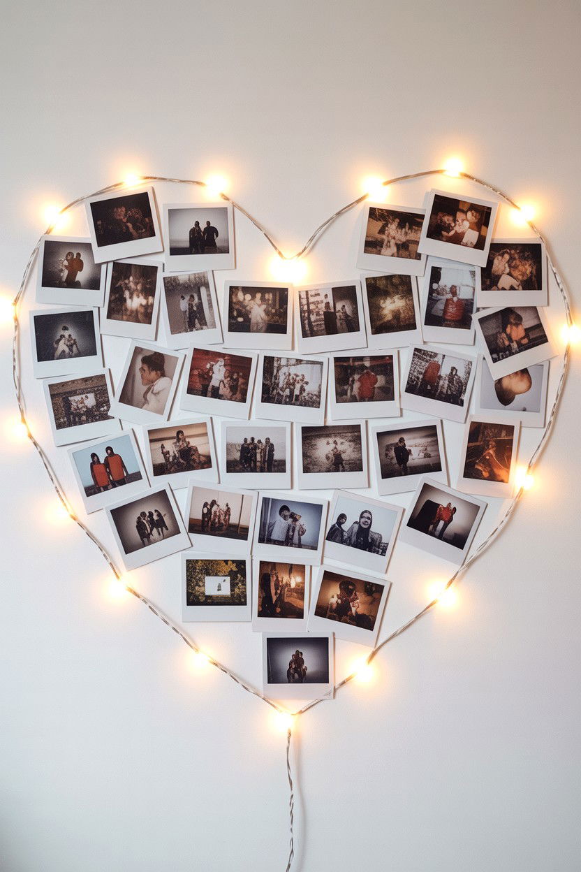 Heart Shaped Photo Collage - 25 Valentine's Day Wall Art Ideas
