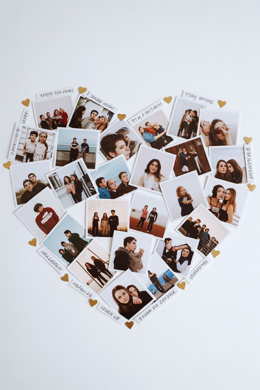 Heart Shaped Photo Collage - 25 Valentine's Day Scrapbook Layout Ideas