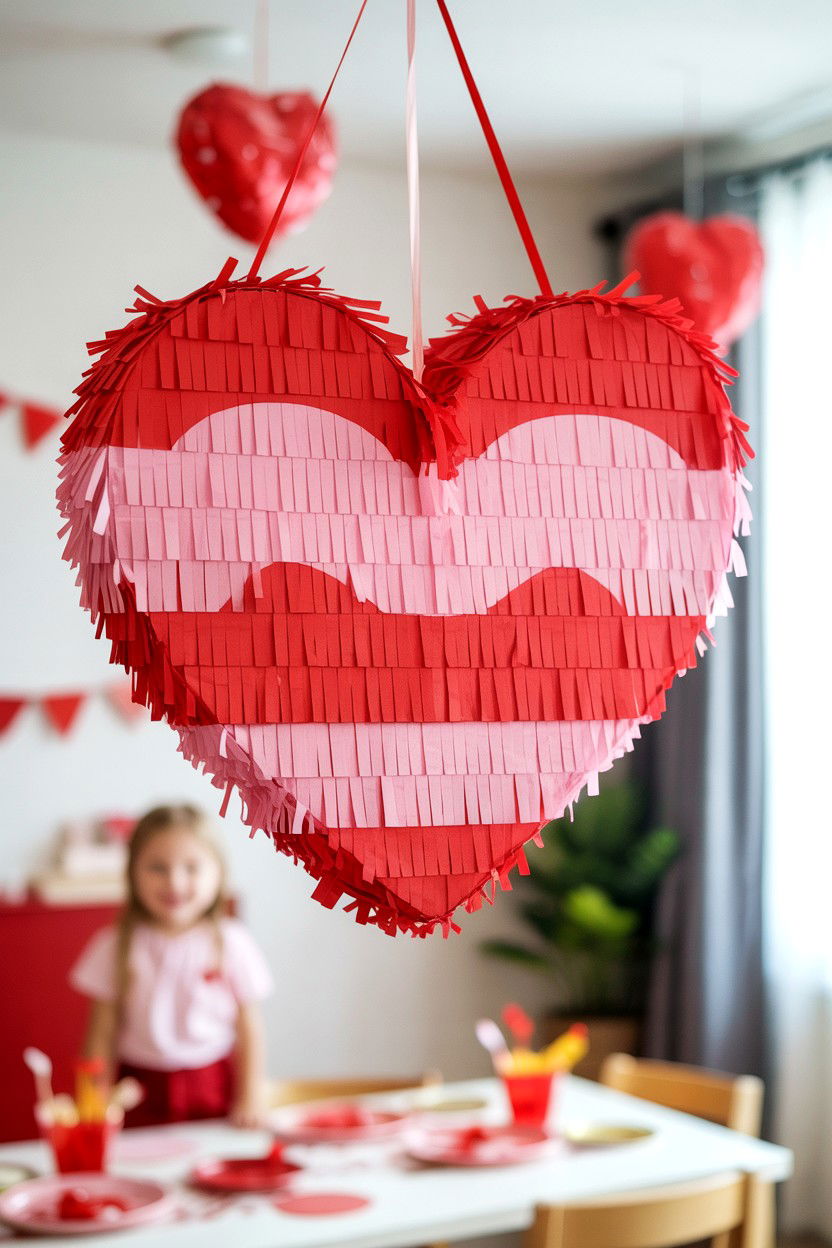 Heart Shaped Pinata - 25 Valentine's Day Party Activity Ideas