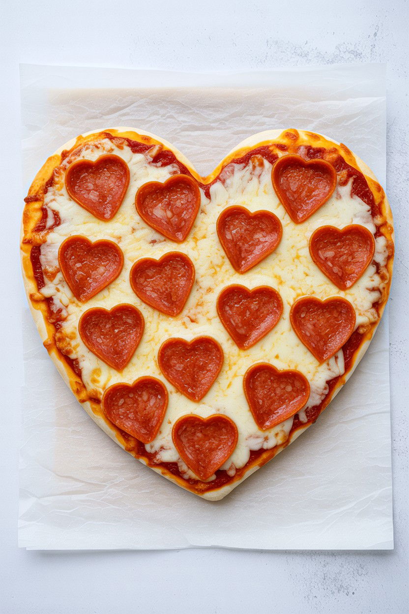 Heart Shaped Pizza - 25 Valentine's Day Lunch Surprise Ideas