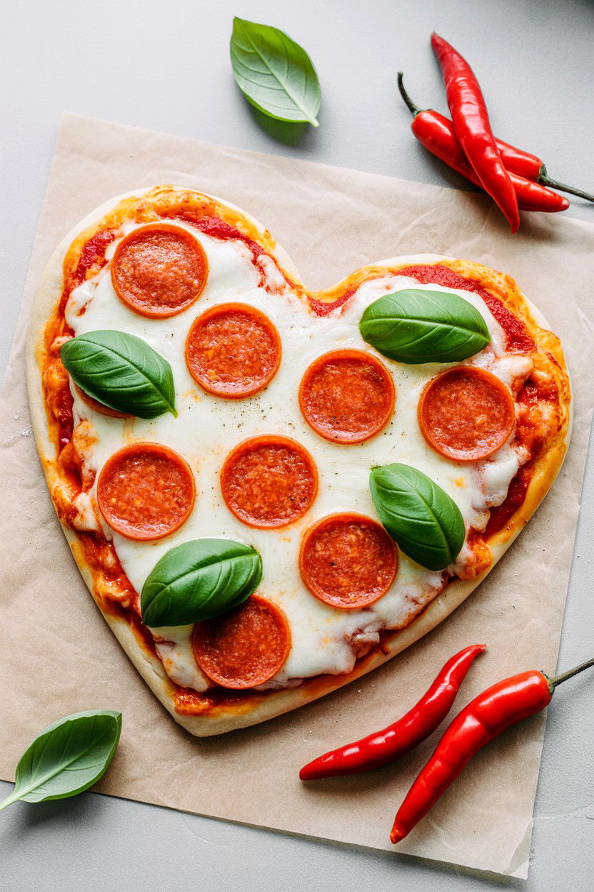 Heart Shaped Pizza - 25 Valentine's Day Photo Dump Ideas