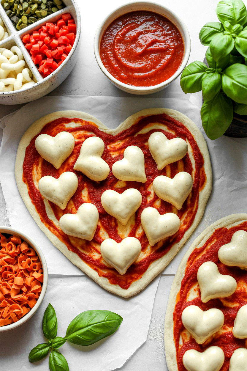 Heart Shaped Pizza - 25 Valentine's Day House Party Ideas