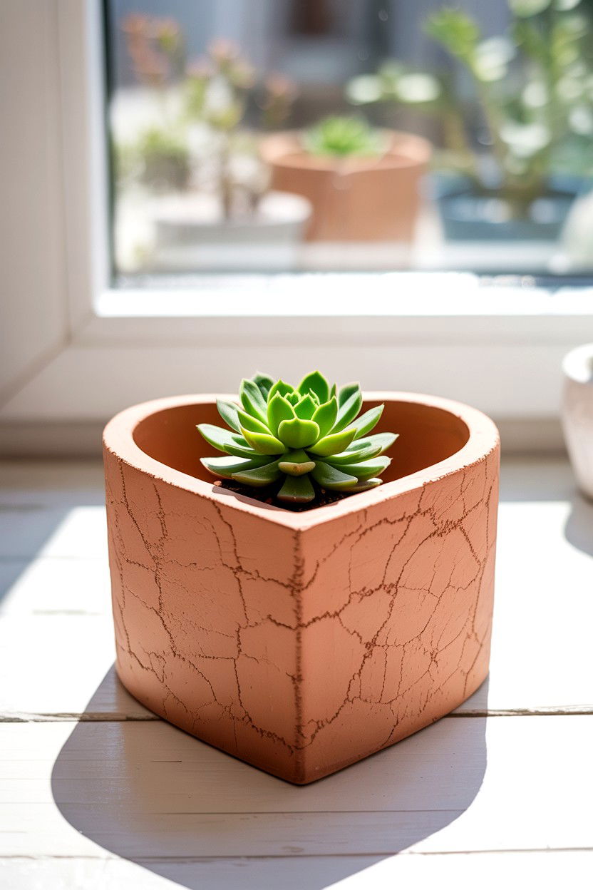 Heart Shaped Planter - 25 Boho Valentine's Day Decor Ideas