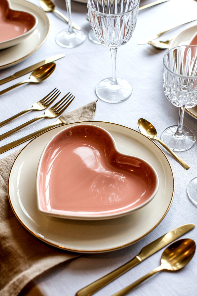 Heart Shaped Plates - 25 Valentine's Day Party Table Ideas