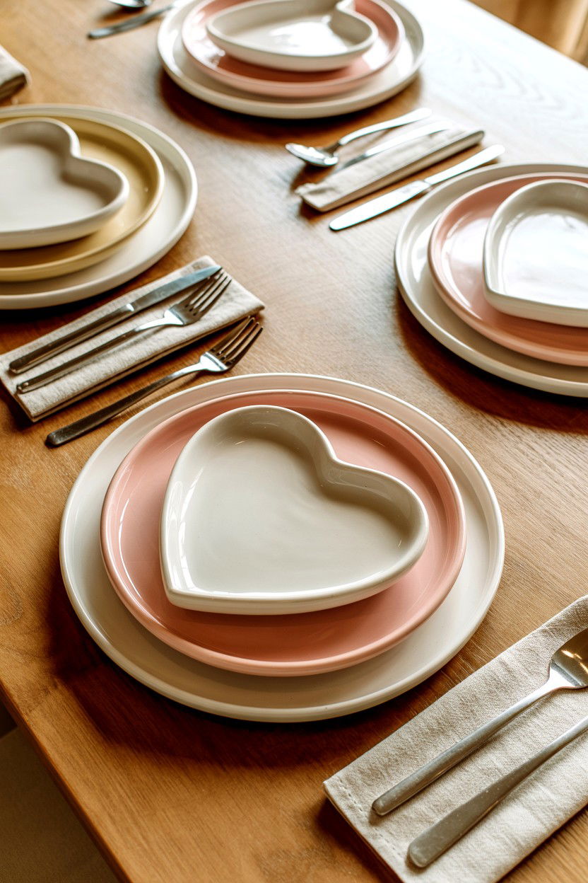 Heart Shaped Plates - 25 Modern Valentine's Day Table Ideas