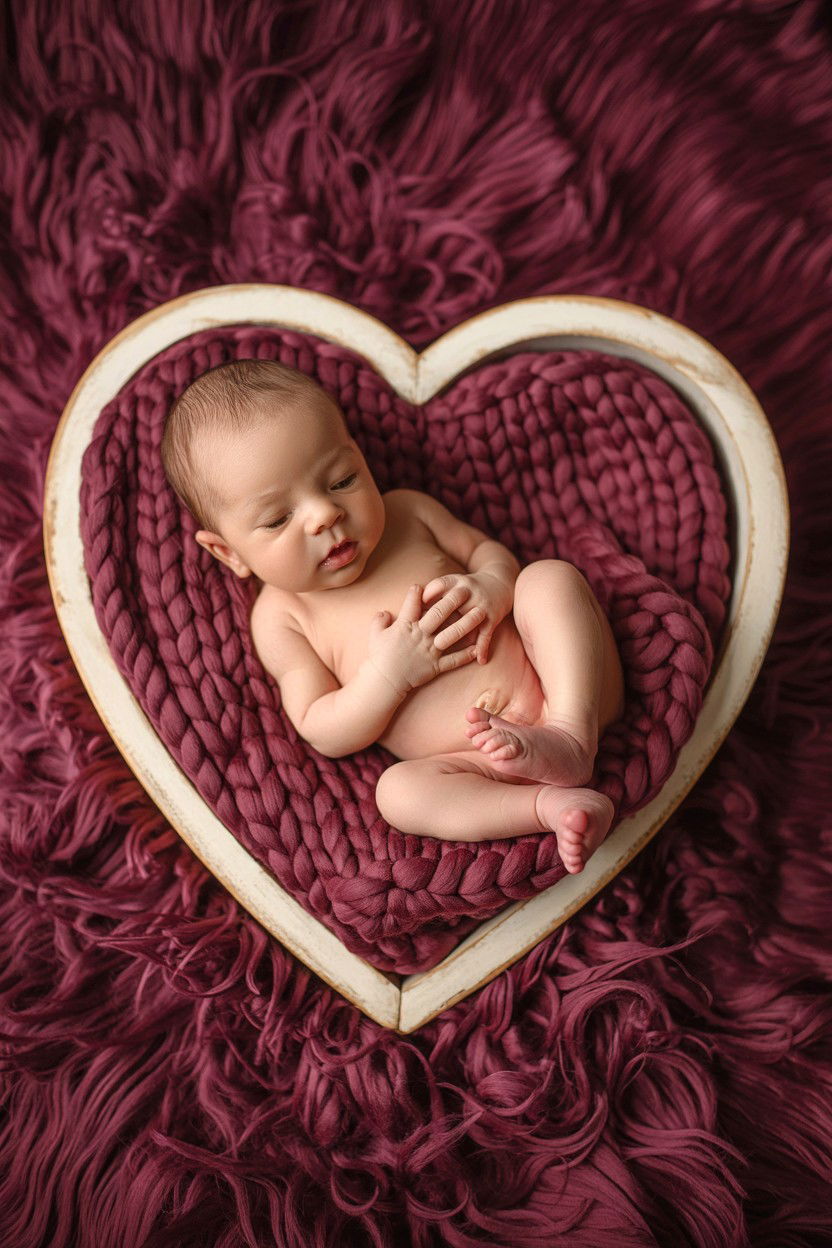 Heart Shaped Posing Bowl - 25 Valentine's Day Baby Photo Ideas