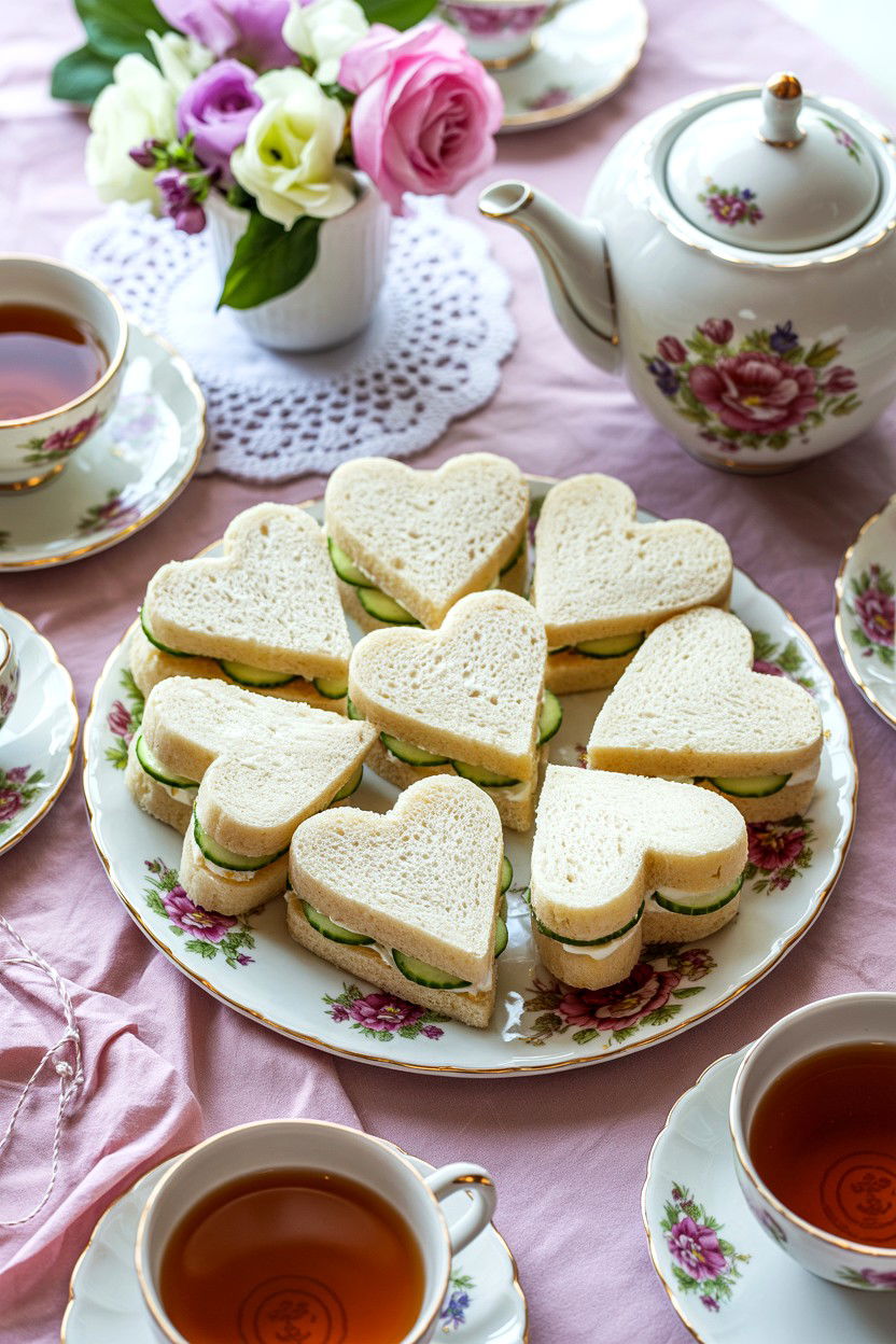 Heart Shaped Sandwiches - 25 Valentine's Day Party Food Ideas