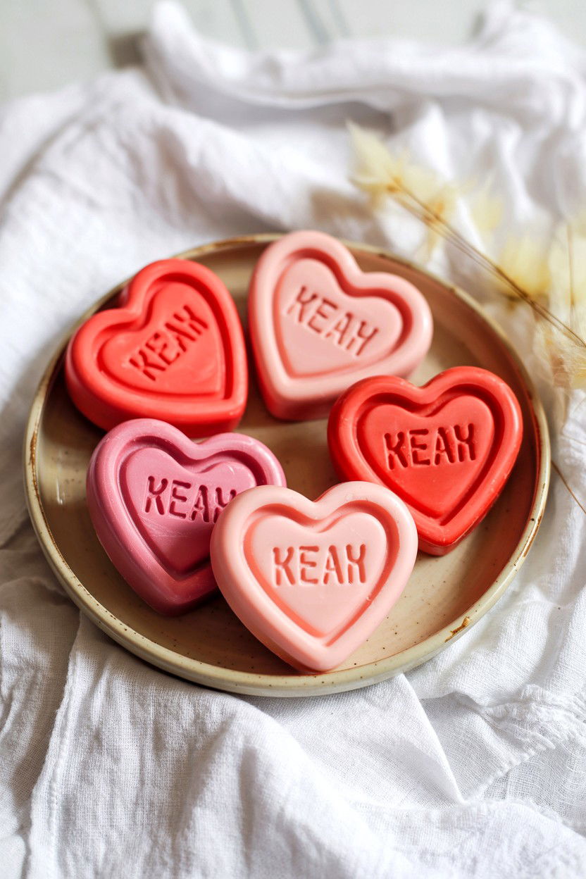 Heart Shaped Soap Set - 25 Valentine's Day Bath Gift Basket Ideas