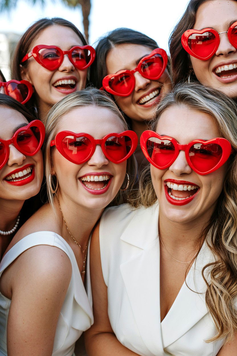 Heart Shaped Sunglasses - 25 Valentine's Day Bachelorette Party Ideas