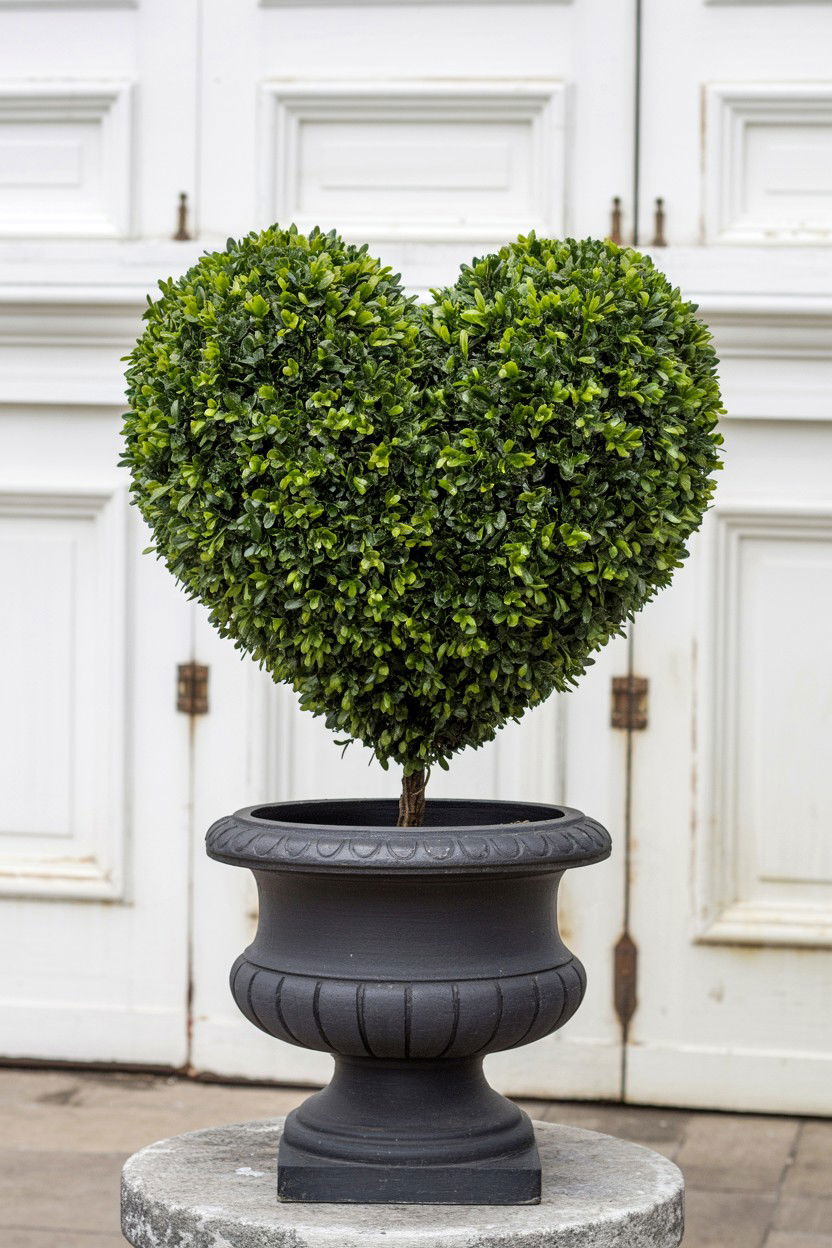 Heart Shaped Topiary - 25 Valentine's Day Pathway Decoration Ideas