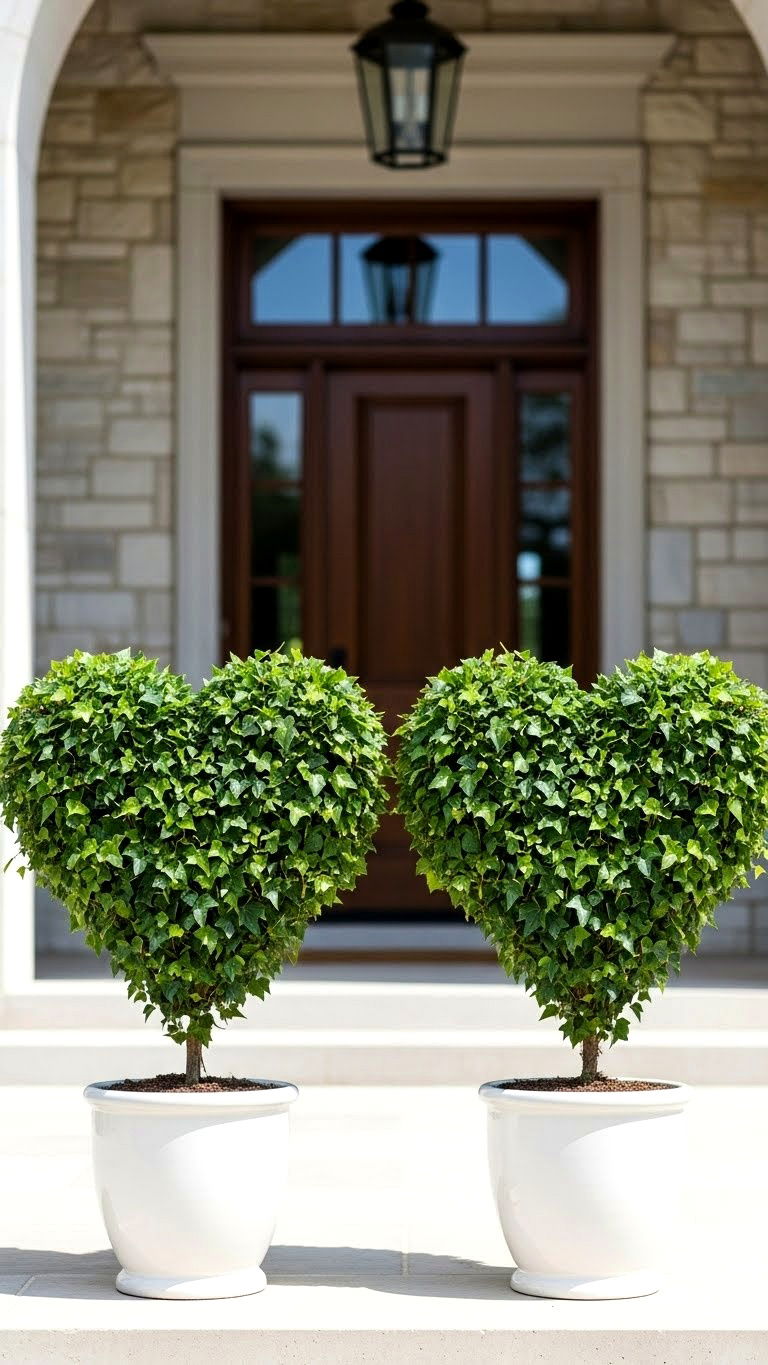 Heart Shaped Topiary - 25 valentine's day outdoor decor ideas