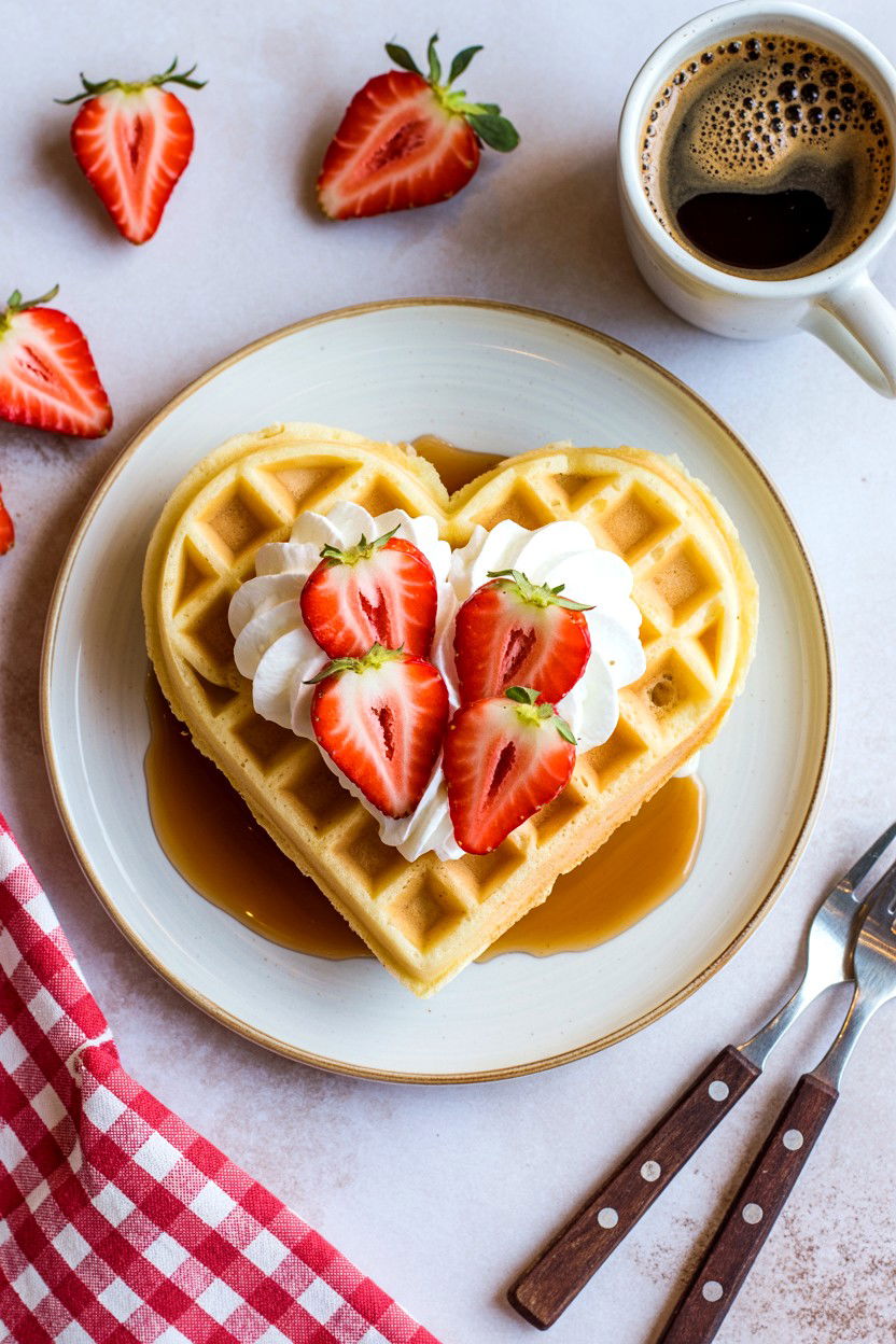 Heart Shaped Waffle - 25 Valentine's Day Instagram Photo Ideas