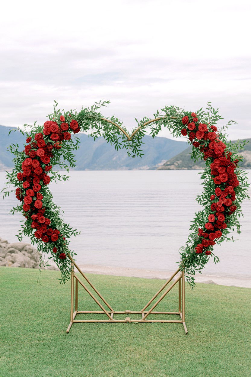 Heart Shaped Wedding Arch - 25 Valentine's Day Wedding Decor Ideas