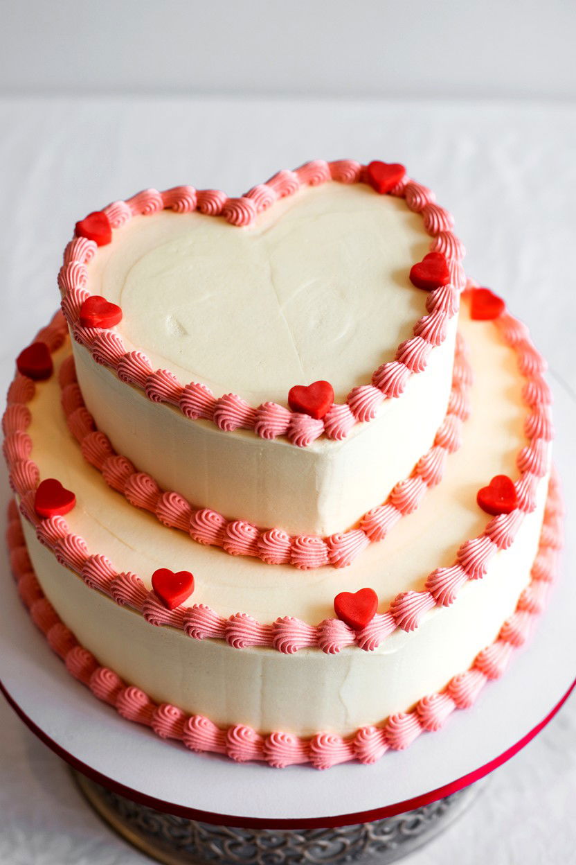 Heart Shaped Wedding Cake - 25 Valentine's Day Wedding Photo Ideas