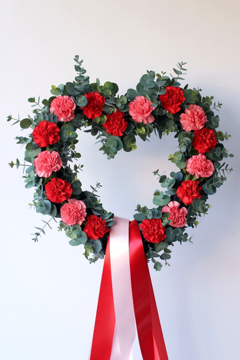 Heart Shaped Wreath - 25 Valentine's Day Wedding Decor Ideas