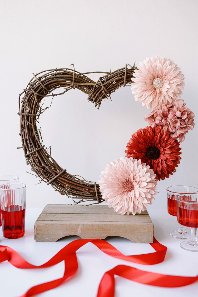 Heart Shaped Wreath DIY - 25 Valentine's Day Party Ideas