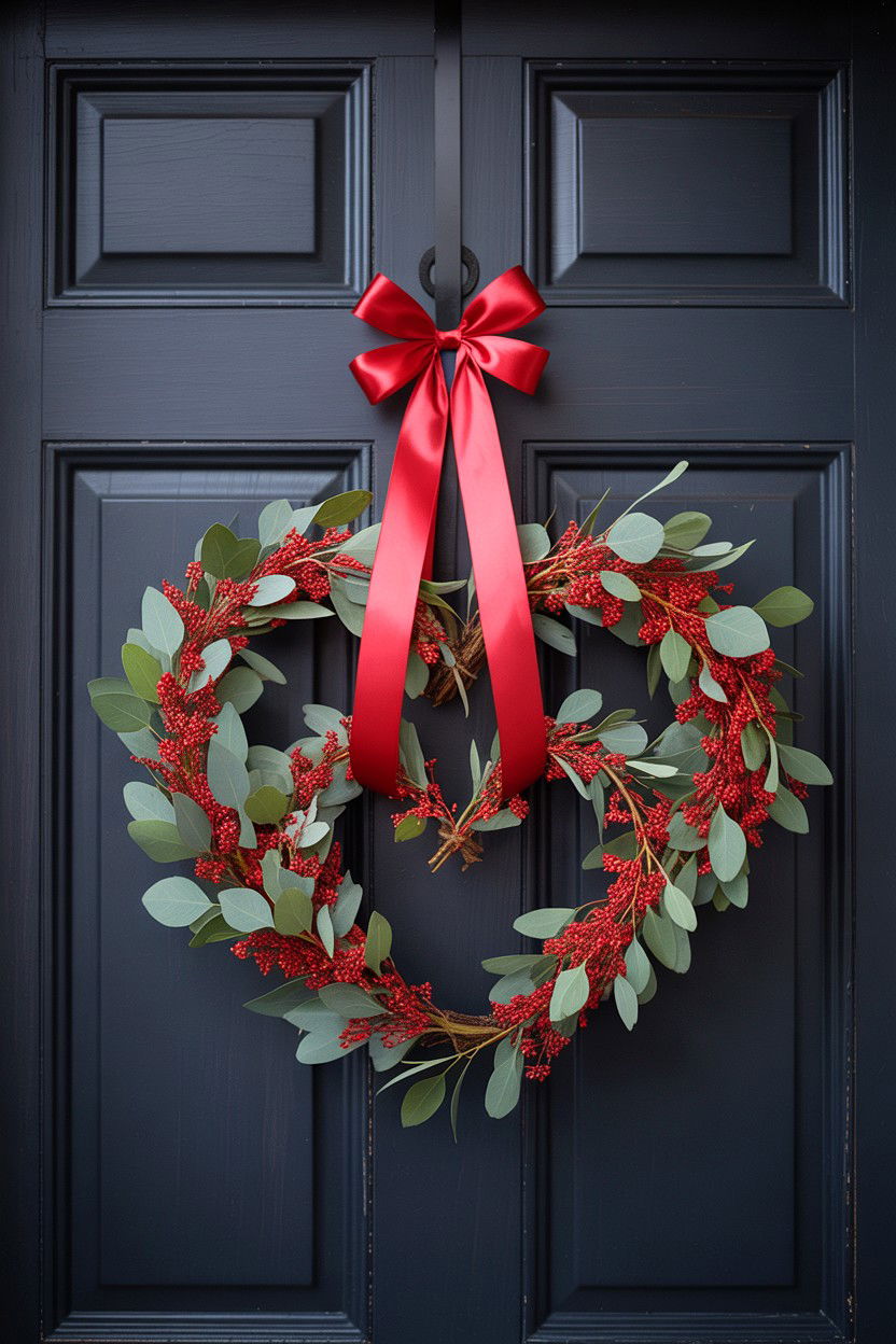 Heart Shaped Wreaths - 25 Valentine's Day Patio Decorating Ideas