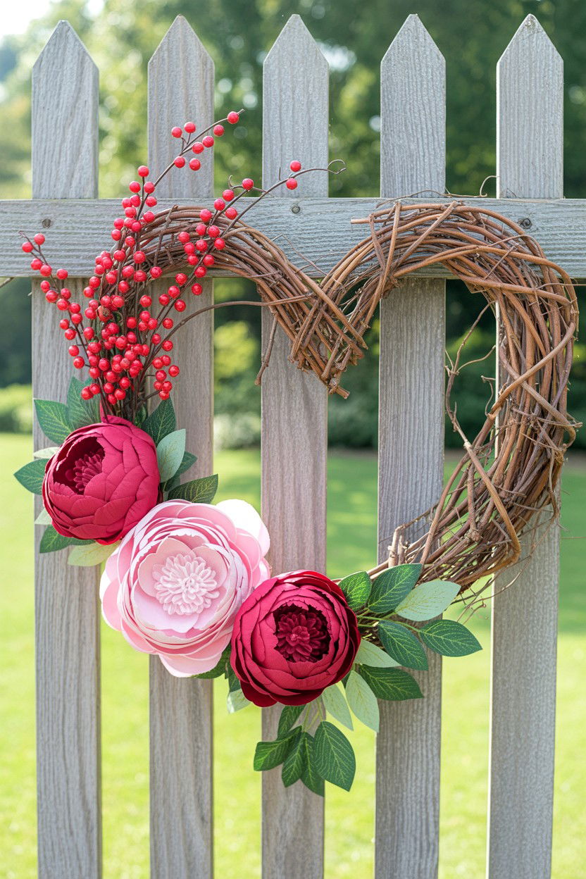 Heart Shaped Wreaths - 25 Valentine's Day Pathway Decoration Ideas
