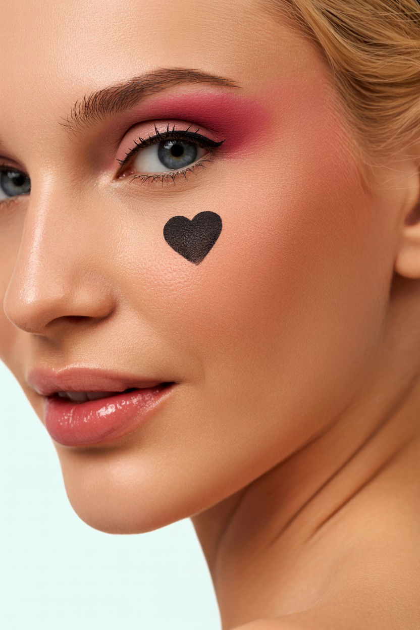 Heart Stamps - 25 Easy Valentine's Day Makeup Looks