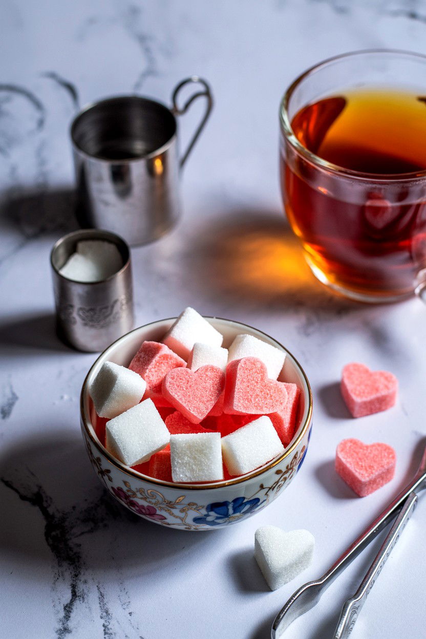 Heart Sugar Cubes - 25 Valentine's Day Tea Ideas