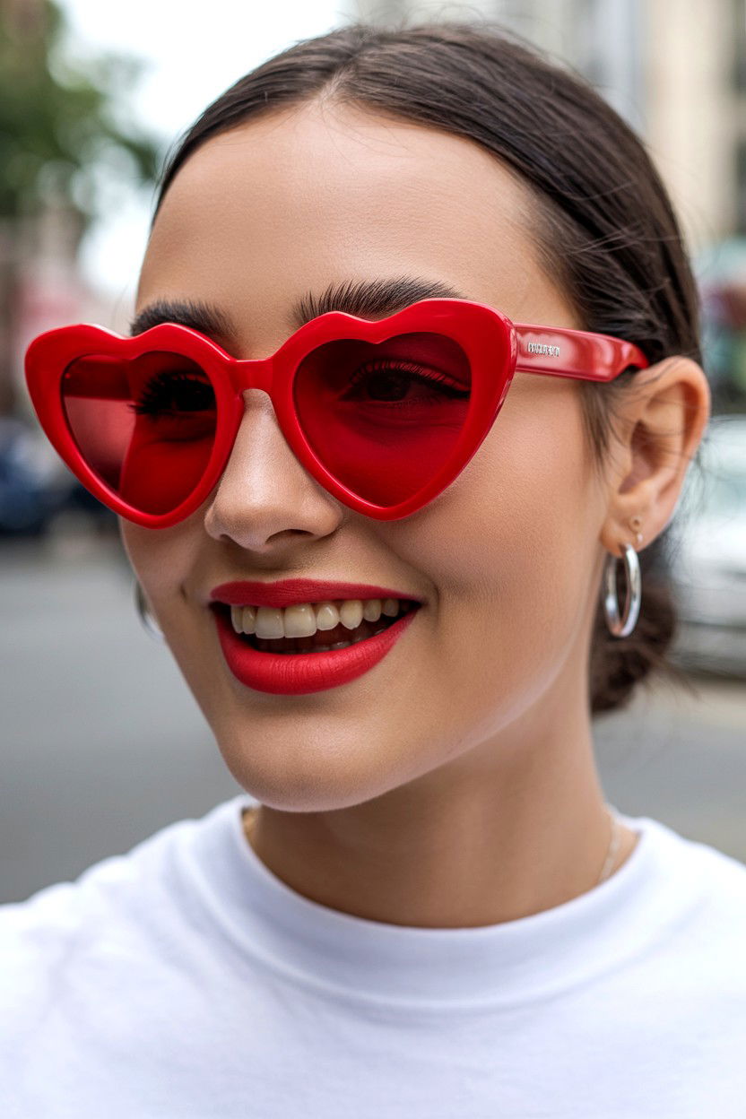 Heart Sunglasses - 25 Valentine's Day Instagram Photo Ideas