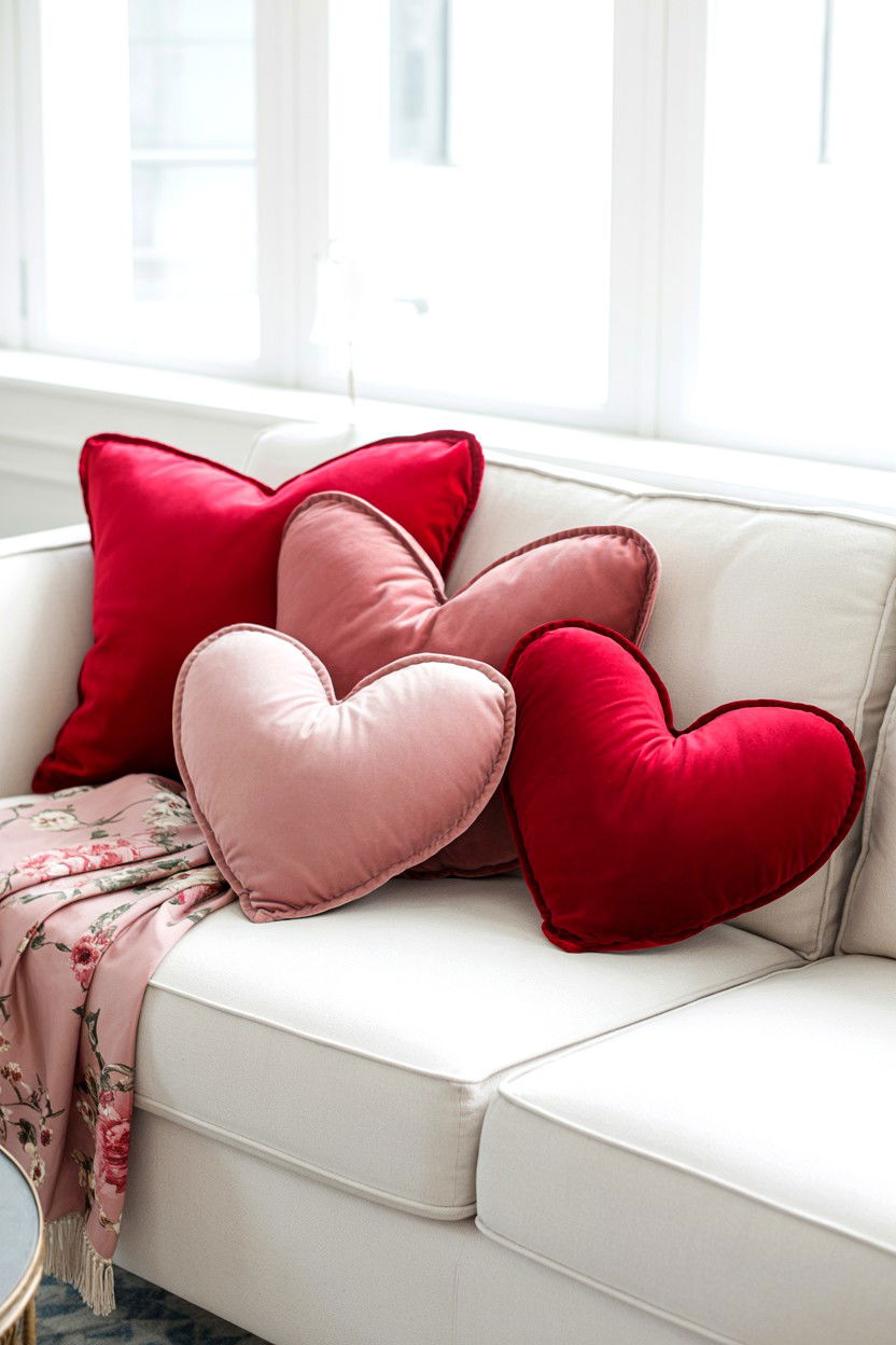 Heart Throw Pillow - 25 Coquette Valentine's Day Ideas