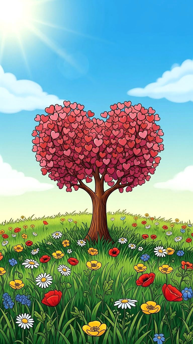 Heart Tree Illustration - 25 valentine's day drawings