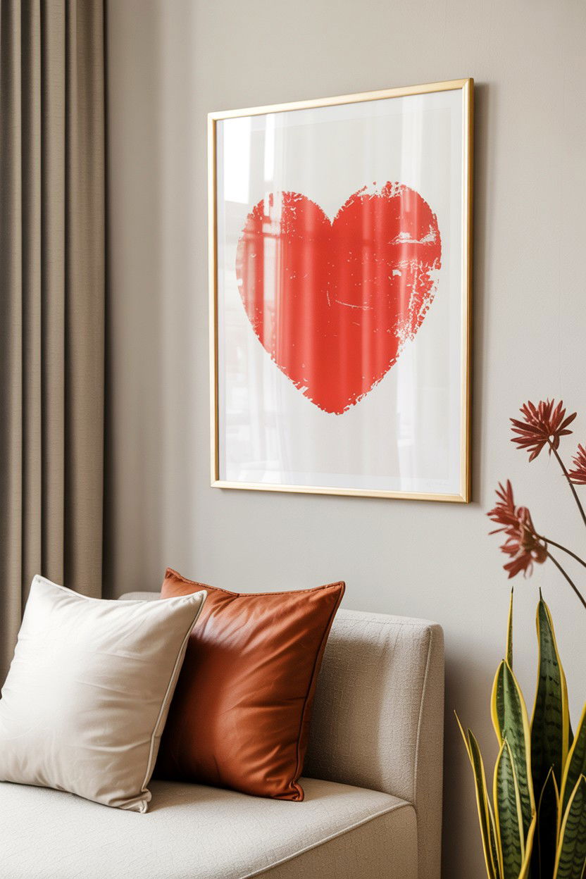 Heart Wall Art - 25 Valentine's Day Bathroom Decor Ideas