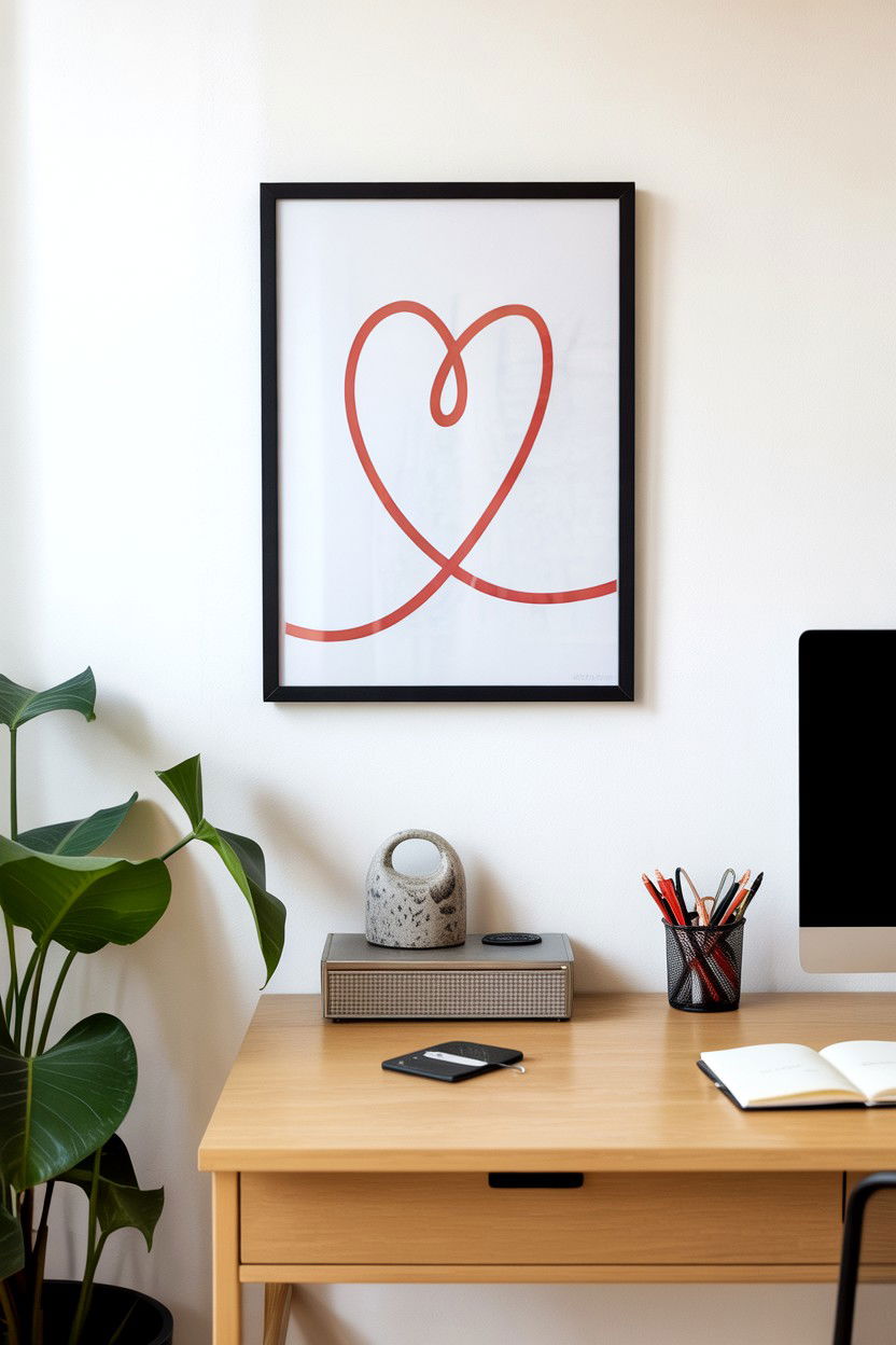 Heart Wall Art - 25 Valentine's Day Desk Surprise Ideas