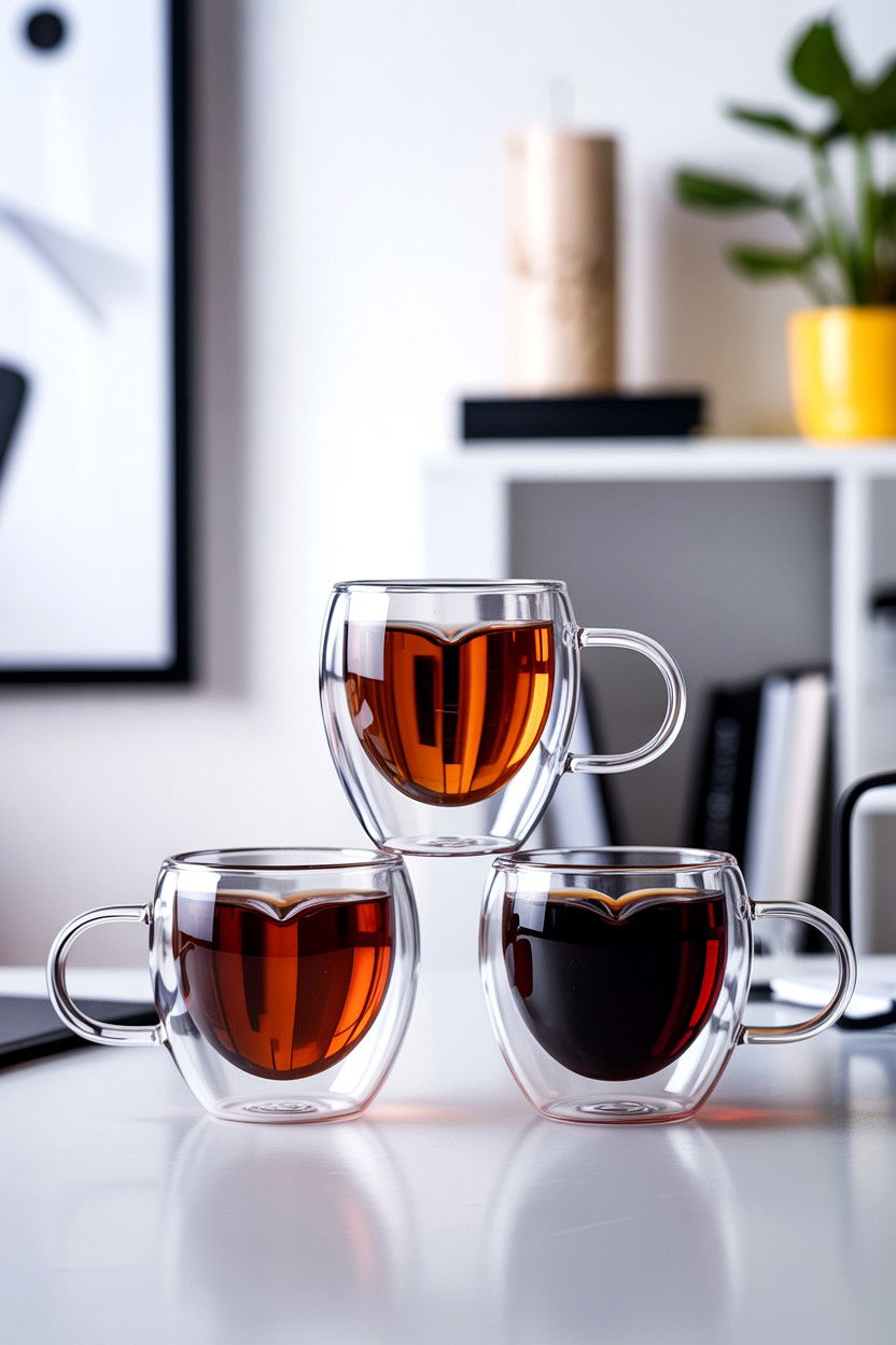 Heart bottom double wall mugs - 25 Valentine's Day Glassware Ideas