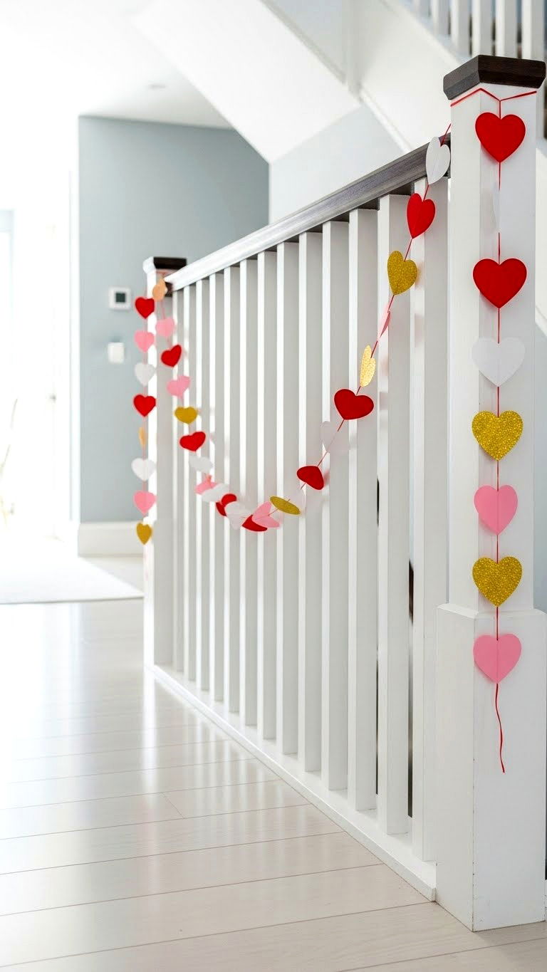 Heart garland - 25 valentine's day decor ideas
