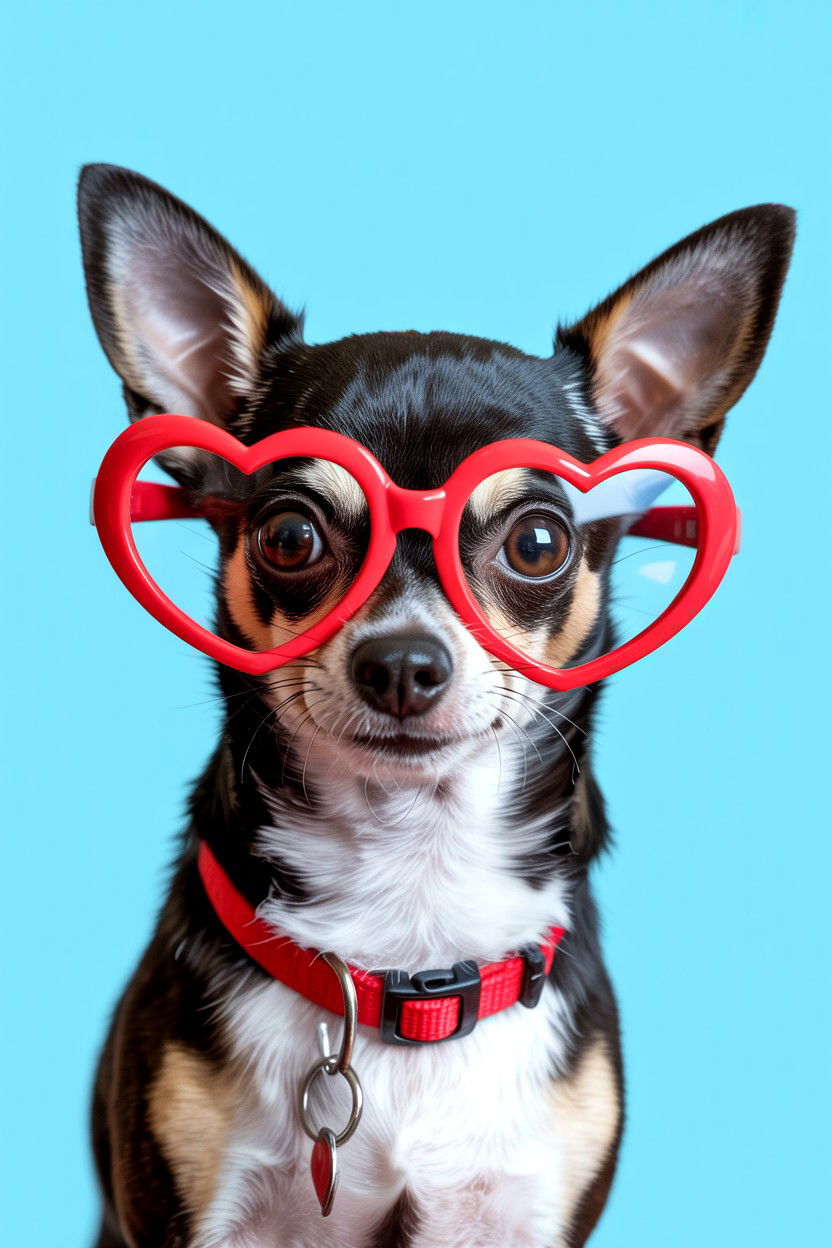 Heart glasses for pets - 25 Valentine's Day Pet Costume Ideas