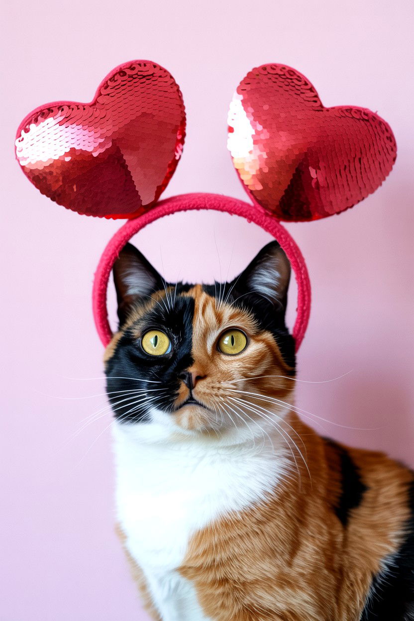 Heart headband for cats - 25 Valentine's Day Pet Costume Ideas