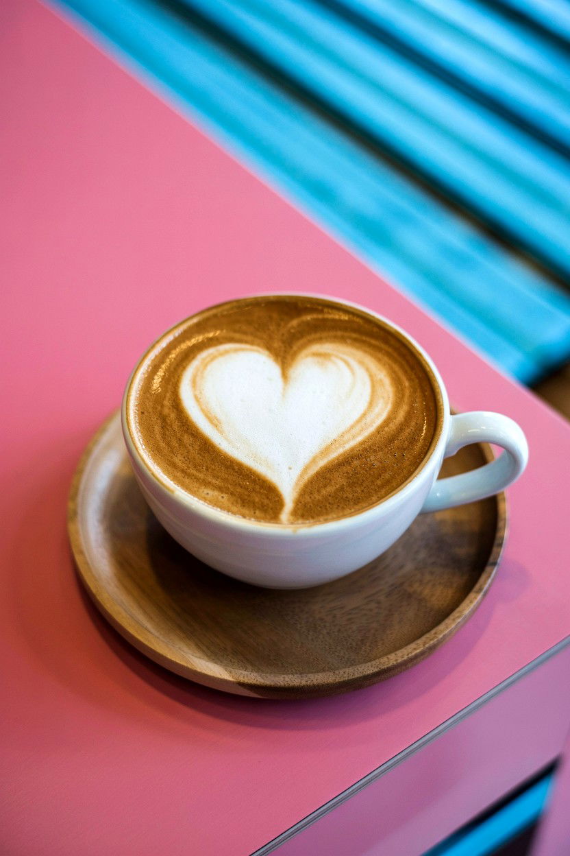 Heart latte art - 25 Valentine's Day Morning Surprise Ideas