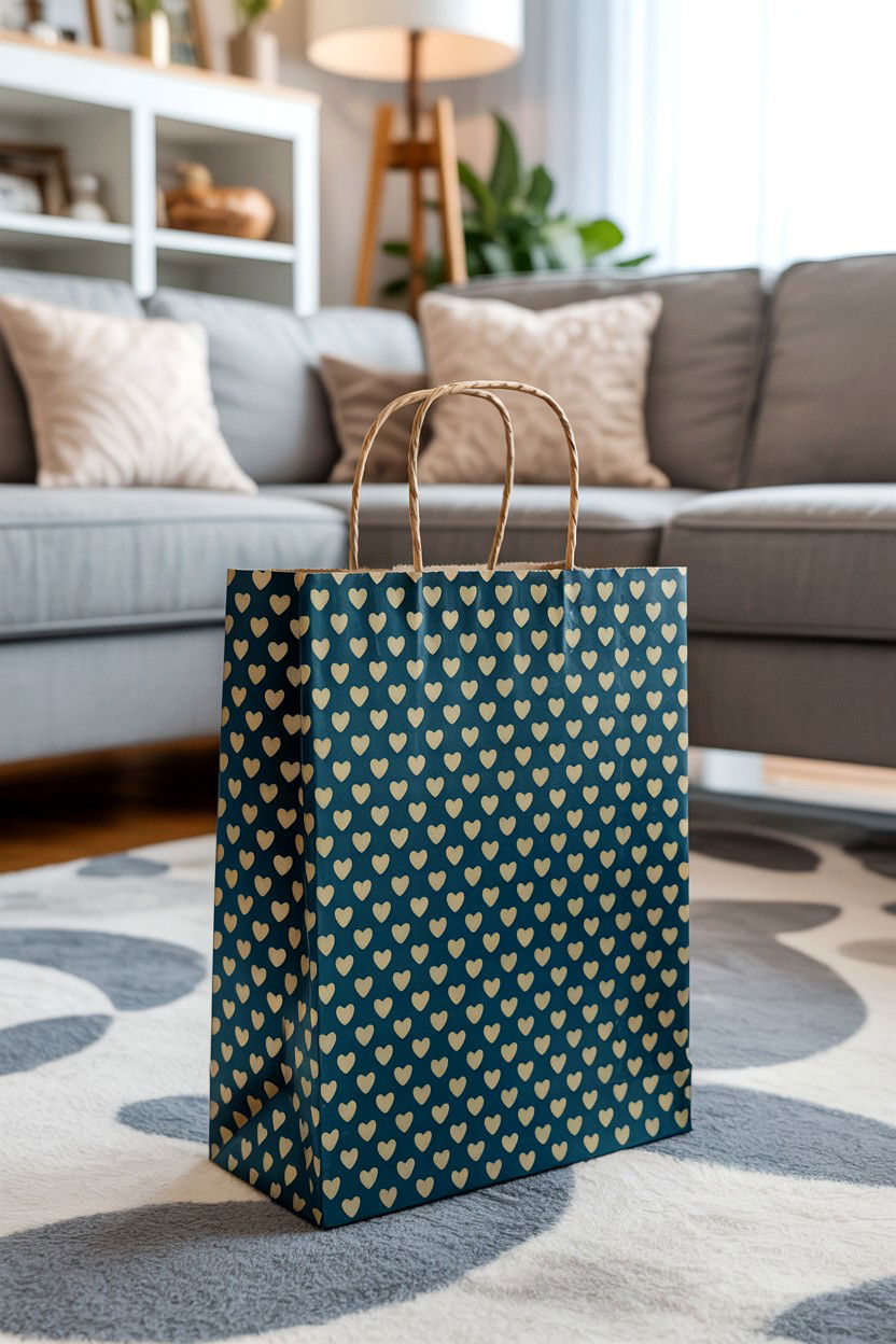 Heart patterned gift bag - 25 Valentine's Day Gift Bag Ideas