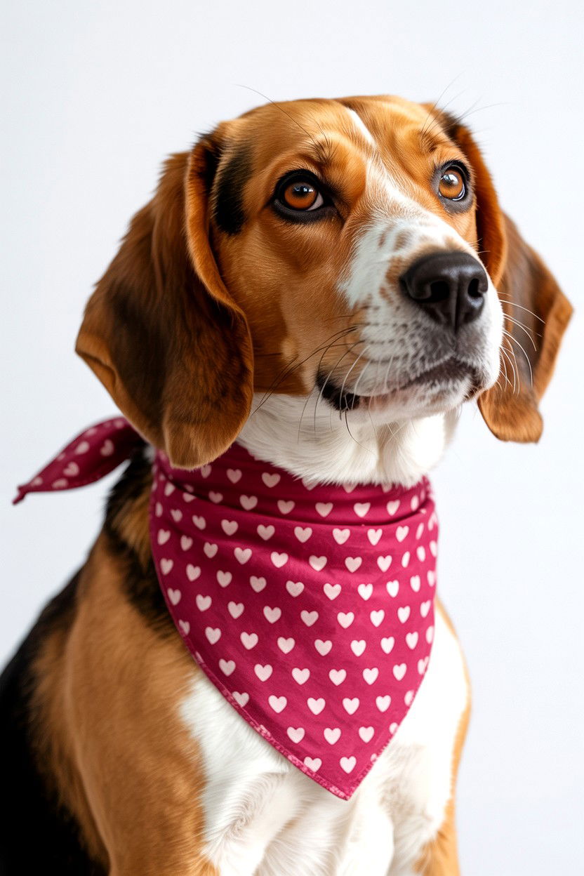 Heart print bandana - 25 Valentine's Day Pet Costume Ideas