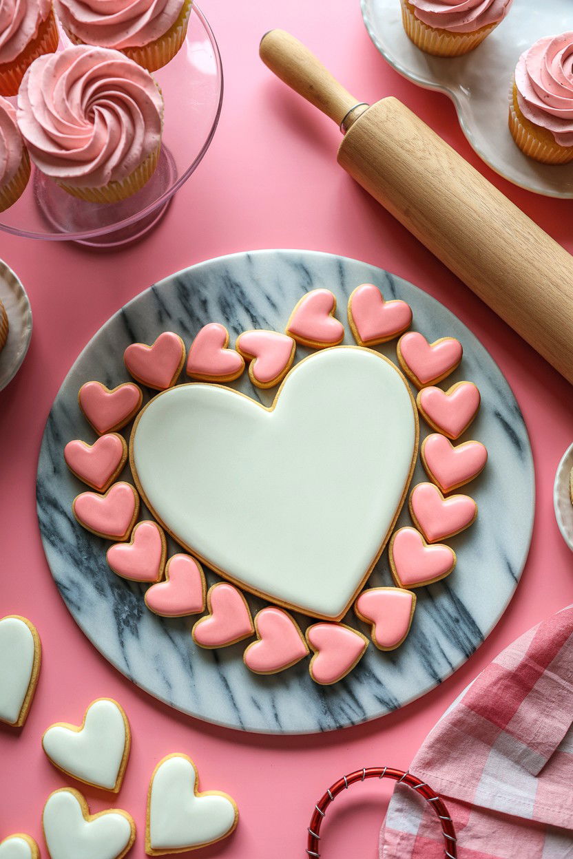 Heart shaped baking display - 25 Valentine's Day Kitchen Decor Ideas
