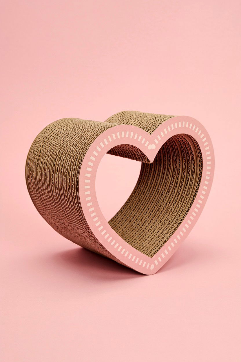 Heart shaped cat scratcher - 25 Valentine's Day Cat Toy Ideas