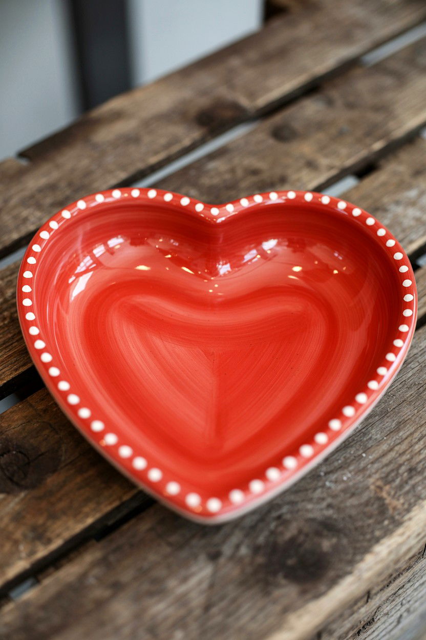 Heart shaped ceramic bowl - 25 Valentine's Day Pottery Class Ideas