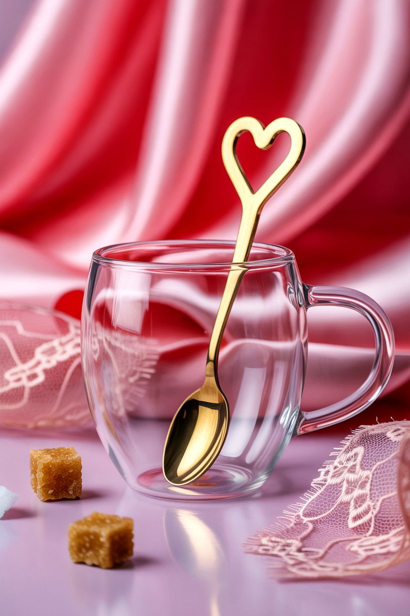 Heart shaped coffee spoon - 25 Valentine's Day Coffee Gift Basket Ideas