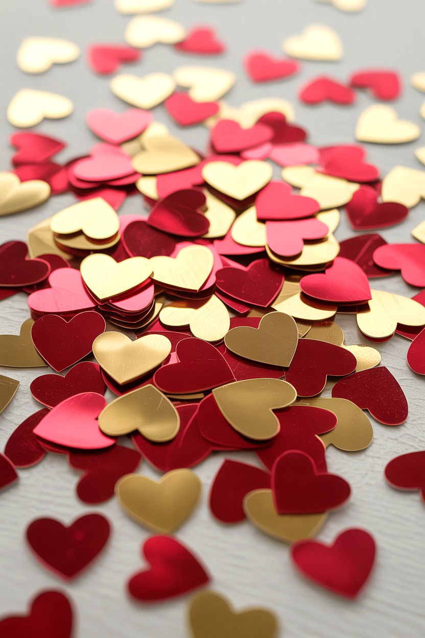 Heart shaped confetti - 25 Valentine's Day Bridal Shower Ideas