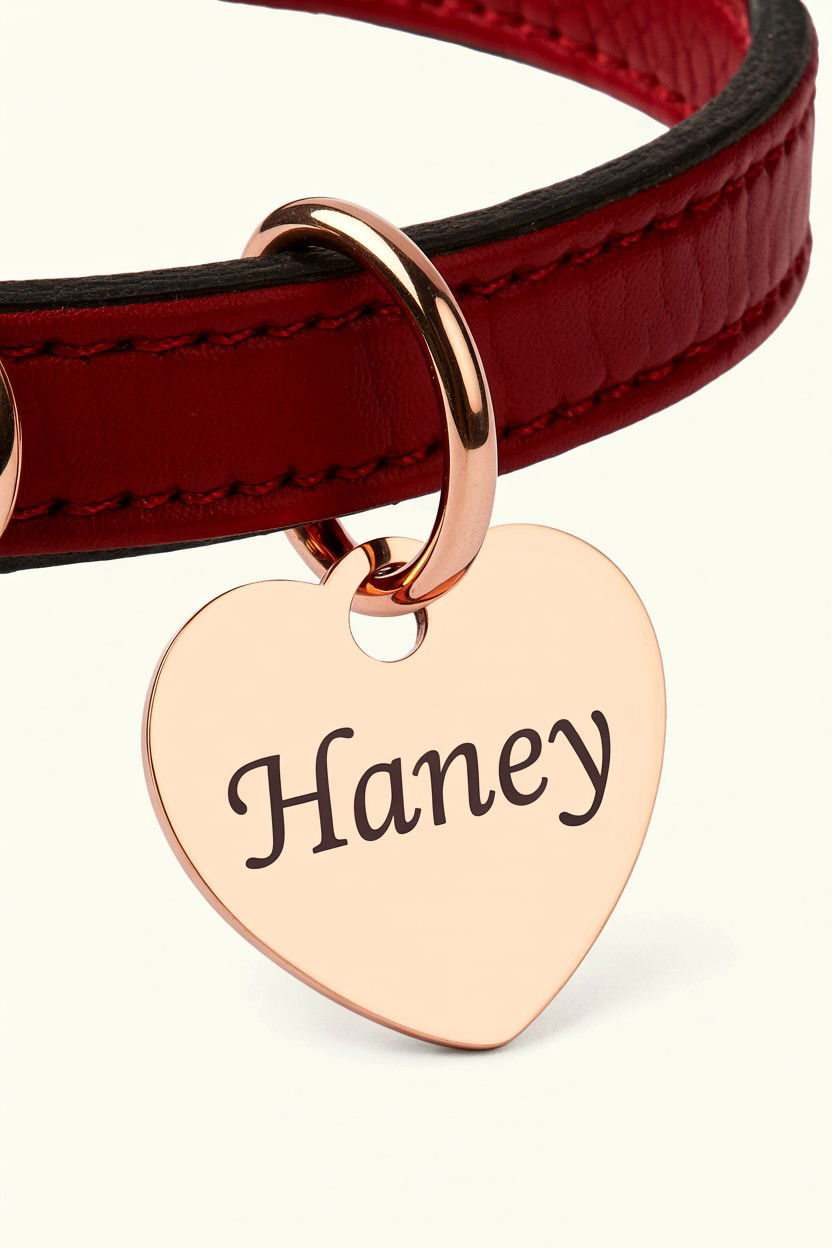 Heart shaped pet tag - 25 Valentine's Day Pet Accessory Ideas